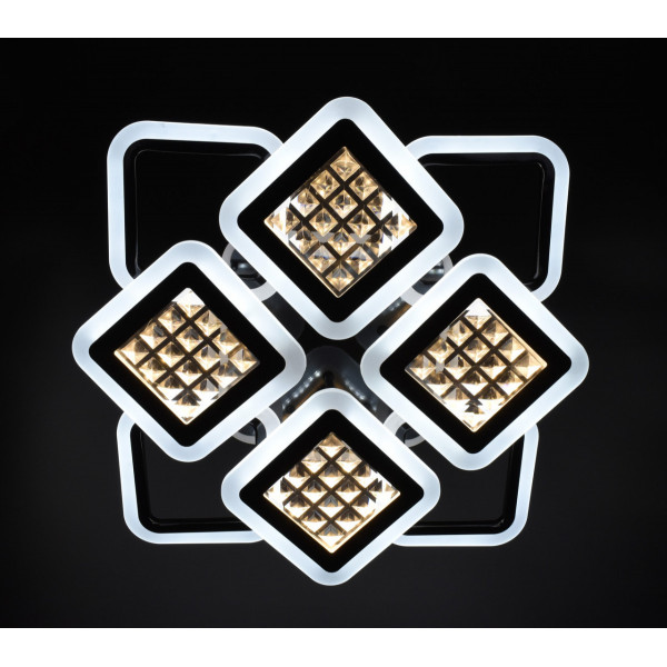 Люстра світлодіодна стельова LED світильник для квартири на стелю лед з пультом 26122 Чорний 11х54х62 см.
