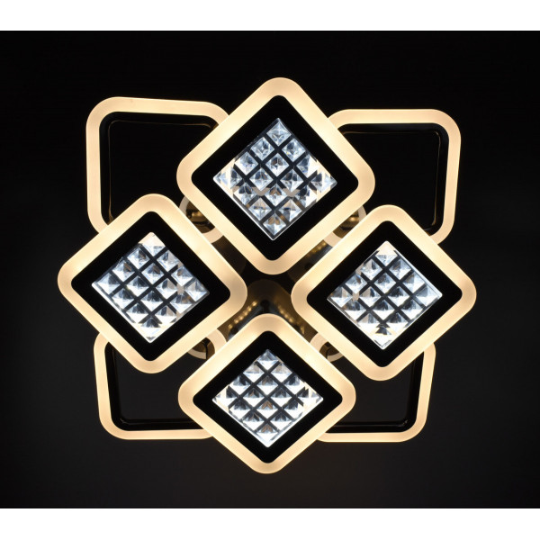 Люстра світлодіодна стельова LED світильник для квартири на стелю лед з пультом 26122 Чорний 11х54х62 см.