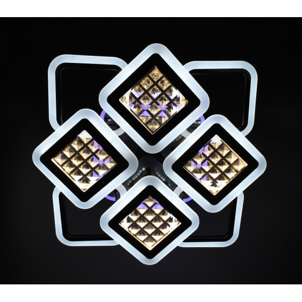 Люстра світлодіодна стельова LED світильник для квартири на стелю лед з пультом 26122 Чорний 11х54х62 см.