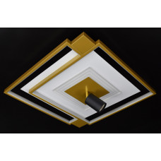 Люстра світлодіодна стельова LED світильник для квартири на стелю лед з пультом 26852 Золото 15х50х50 см.