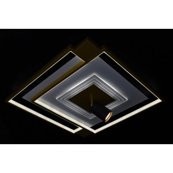 Люстра світлодіодна стельова LED світильник для квартири на стелю лед з пультом 26852 Золото 15х50х50 см.