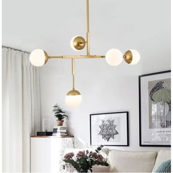 Люстра стельова на 5 лампочок 26620 Латунь 55-105х52х69 см.