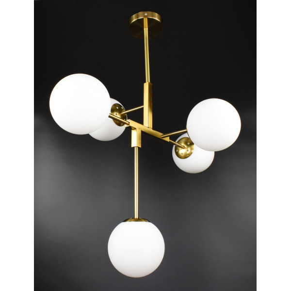 Люстра стельова на 5 лампочок 26620 Латунь 55-105х52х69 см.