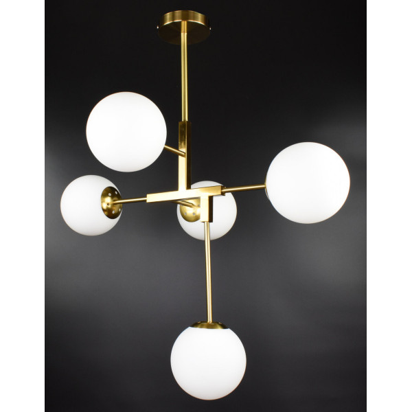 Люстра стельова на 5 лампочок 26620 Латунь 55-105х52х69 см.